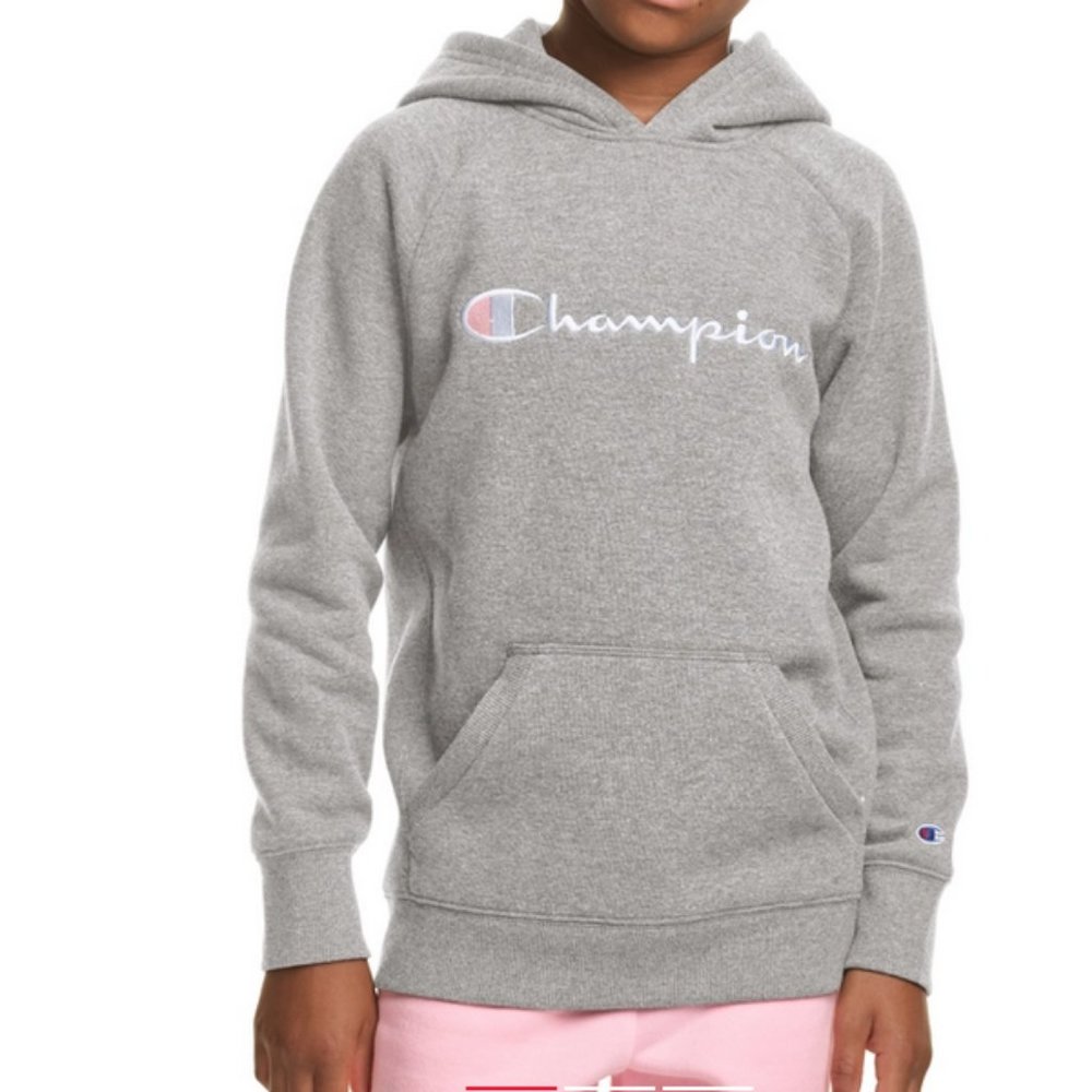 Champion Grey Oxford Heather Pullover Hoodie Sweatshirt Girls 5 NEW